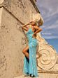 Primavera Couture 3731 Beaded Cross Back Dress