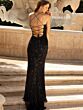 Primavera Couture 3737 High Slit Scoop Neck Beaded Dress