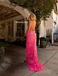 Primavera Couture 3748 High Slit Butterfly Applique Dress