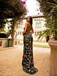 Primavera Couture 3748 High Slit Butterfly Applique Dress