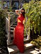 Primavera Couture 3798 High Slit Ruffled Side Cutout Dress