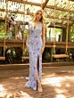 Primavera Couture 3901 Cross Back Butterfly Beaded Dress