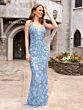 Primavera Couture 3903 Plunging Neck Beaded V-Back Dress