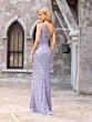 Primavera Couture 3906 One-Shoulder Beaded Fringe Dress