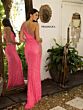 Primavera Couture 3906 One-Shoulder Beaded Fringe Dress