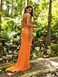 Primavera Couture 3906 One-Shoulder Beaded Fringe Dress