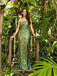 Primavera Couture 3906 One-Shoulder Beaded Fringe Dress