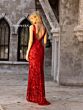 Primavera Couture 3908 V-Back Sequin Sleeveless Dress