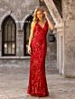 Primavera Couture 3908 V-Back Sequin Sleeveless Dress