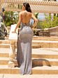 Primavera Couture 3909 Spaghetti Strap V-Neck Beaded Dress
