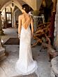 Primavera Couture 3921 Strappy Back Feathered Shoulder Dress