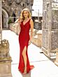 Primavera Couture 3924 Beaded Side Slit V-Neck Dress