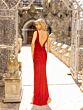 Primavera Couture 3924 Beaded Side Slit V-Neck Dress