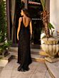 Primavera Couture 3927 Backless Beaded Plunging Neck Dress