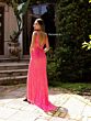 Primavera Couture 3927 Backless Beaded Plunging Neck Dress
