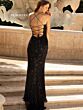 Primavera Couture 3931 Beaded Scoop Neck Lace-Up Back Dress