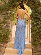 Primavera Couture 3931 Beaded Scoop Neck Lace-Up Back Dress