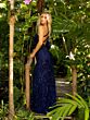 Primavera Couture 3934 Strappy Back Long Sleeve Dress