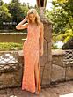 Primavera Couture 3938 V-Neck Cross Back Beaded Dress