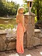 Primavera Couture 3938 V-Neck Cross Back Beaded Dress