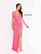 Primavera Couture 3938 V-Neck Cross Back Beaded Dress