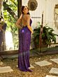 Primavera Couture 3938 V-Neck Cross Back Beaded Dress