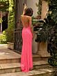 Primavera Couture 3943 Beaded Lace-Up Back Spaghetti Strap Dress