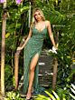 Primavera Couture 3943 Beaded Lace-Up Back Spaghetti Strap Dress