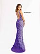 Primavera Couture 3944 High Slit Asymmetric Neck Sequin Dress