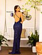 Primavera Couture 3950 Cross Back Beaded Sleeveless Dress