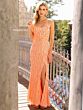Primavera Couture 3959 High Slit Beaded Lace-Up Back Dress