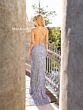 Primavera Couture 3959 High Slit Beaded Lace-Up Back Dress