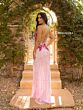 Primavera Couture 3961 Lace-Up Back Beaded Sleeveless Dress