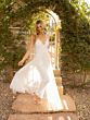 Primavera Couture 3973 Removable Overskirt V-Neck Jumpsuit