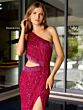 Primavera Couture 4101 One-Shoulder Sleeveless Beaded Dress