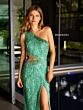 Primavera Couture 4101 One-Shoulder Sleeveless Beaded Dress