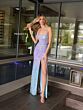 Primavera Couture 4102 Spaghetti Strap Ombre Sequin Dress