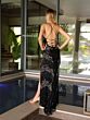 Primavera Couture 4111 Lace-Up Back Beaded Fringe Dress