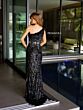 Primavera Couture 4112 One-Shoulder Feathered Neck Dress