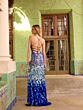 Primavera Couture 4114 Scoop Neck Lace-Up Back Ombre Dress