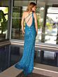 Primavera Couture 4118 Strappy Back Beaded Cutout Dress