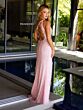 Primavera Couture 4120 High Slit Cutout Lace-Up Back Dress