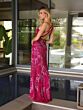 Primavera Couture 4124 Strappy Back Beaded One-Shoulder Dress