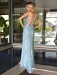Primavera Couture 4124 Strappy Back Beaded One-Shoulder Dress
