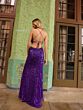 Primavera Couture 4125 Side Cutout High Slit Sequin Dress