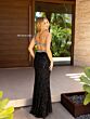 Primavera Couture 4126 Beaded Cutout Asymmetric Neck Dress
