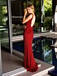 Primavera Couture 4129 Side Slit Sleeveless Fringe Dress