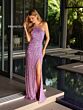 Primavera Couture 4133 Asymmetric Neck Sleeveless Beaded Dress