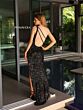 Primavera Couture 4139 Strappy Back Asymmetric Beaded Dress