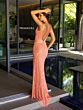 Primavera Couture 4143 Beaded Sleeveless Low Back Dress